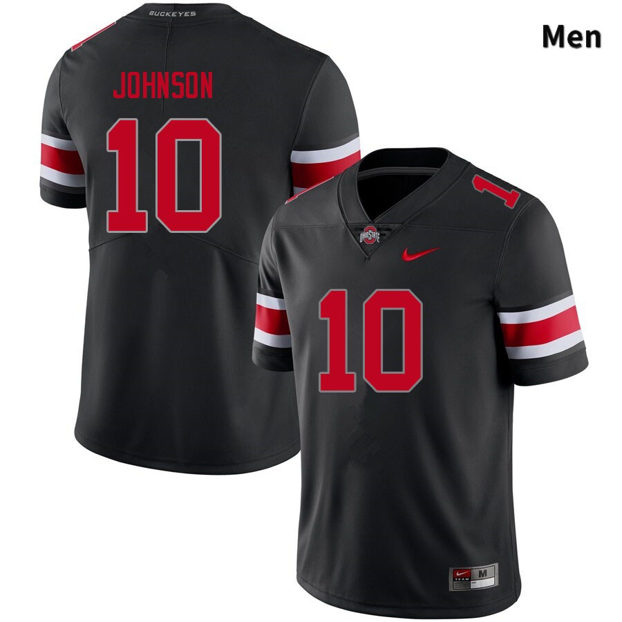 Men's Ohio State Buckeyes #10 Xavier Johnson Blackout Authentic College Stitched Football Jersey 23GS041FI